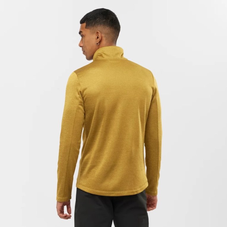 Gold Salomon Essential Lightwarm Seamless Half Zip Men's Sweatshirt | IE WL4932